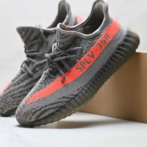 [BUNJANG] Adidas Yeezy Boost 350 Grey Orange Sneakers / 아디다스 이지부스트 350 그레이 오렌지 운동화