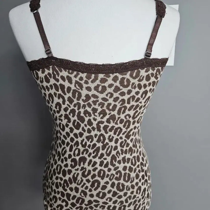 [BUNJANG] Leopard Lace Cami Top / 레오파드 레이스 끈 나시