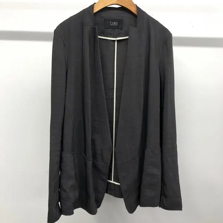 [BUNJANG] TIME Linen Blend Open Charcoal Jacket / 타임 린넨 혼방 오픈 차콜 자켓 55