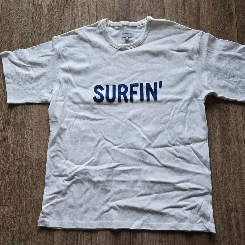 [BUNJANG] Espionage Surfin T-Shirt Bundle Set L White/Navy (Set of 2) / 2벌일괄)에스피오나지 서핀 반팔티 L 새제품 팝니다