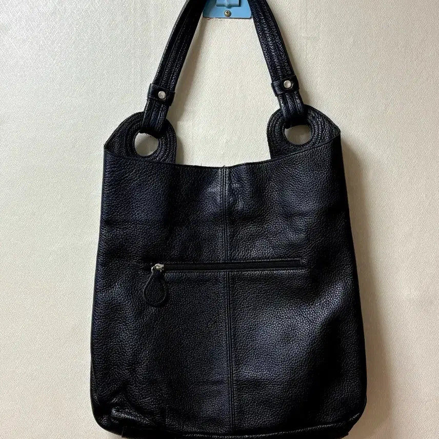 [BUNJANG] Black Leather Tote Shoulder Bag / 신상) 블랙 가죽 토트 숄더백