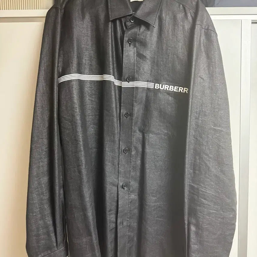[SOLD OUT] 버버리 린넨 셔츠 블랙(사이즈 L, 105~110)