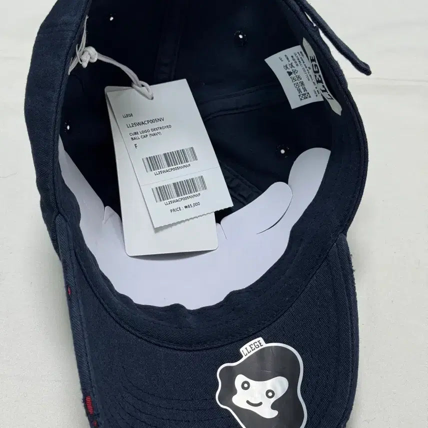 [BUNJANG] LLEGE 리지 / 큐브 로고 디스트로이드 볼캡 (네이비) / os / LLEGE 리지 / 큐브 로고 디스트로이드 볼캡 (네이비) / os