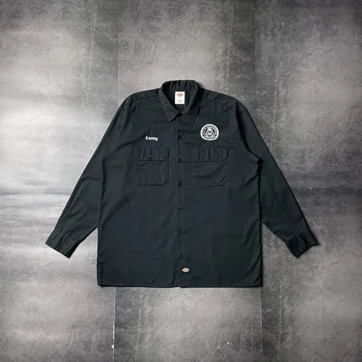 [BUNJANG] Dickies Vintage Black Flap Pocket Work Shirt A00881 / DICKIES 디키즈 빈티지 블랙 플랩포켓 워크 셔츠 A00881