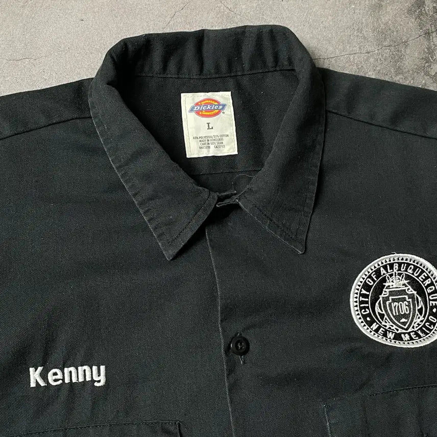 [BUNJANG] Dickies Vintage Black Flap Pocket Work Shirt A00881 / DICKIES 디키즈 빈티지 블랙 플랩포켓 워크 셔츠 A00881