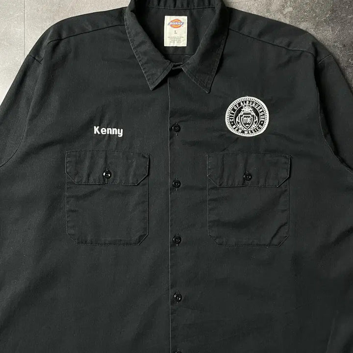 [BUNJANG] Dickies Vintage Black Flap Pocket Work Shirt A00881 / DICKIES 디키즈 빈티지 블랙 플랩포켓 워크 셔츠 A00881