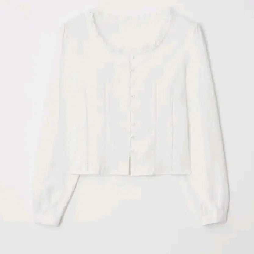 [BUNJANG] Jenio Lettersquare Blouse Ivory S / 제니오 레터스퀘어 블라우스 아이보리 s