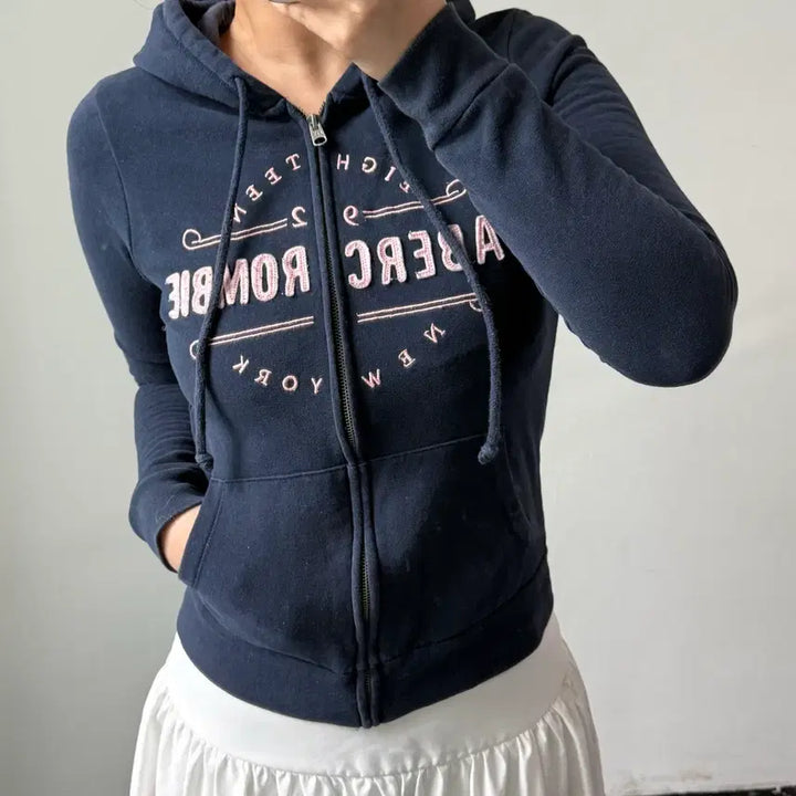 [SOLD OUT] [S] 아베크롬비 앤 피치 블루핑크 후드집업