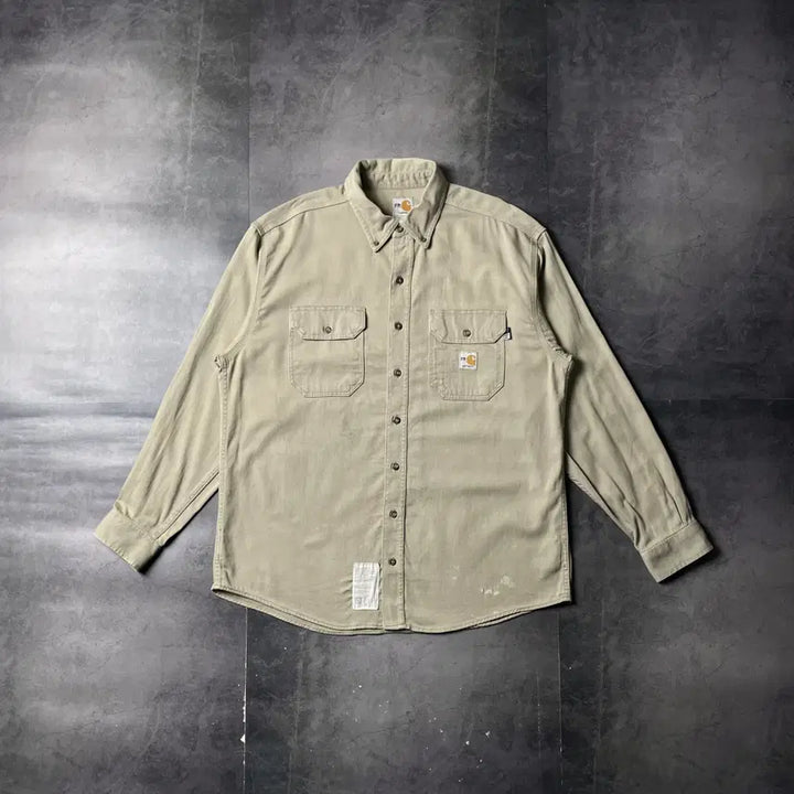 [BUNJANG] CARHARTT 칼하트 빈티지 베이지 플랩포켓 워크 셔츠 A00883 / CARHARTT 칼하트 빈티지 베이지 플랩포켓 워크 셔츠 A00883
