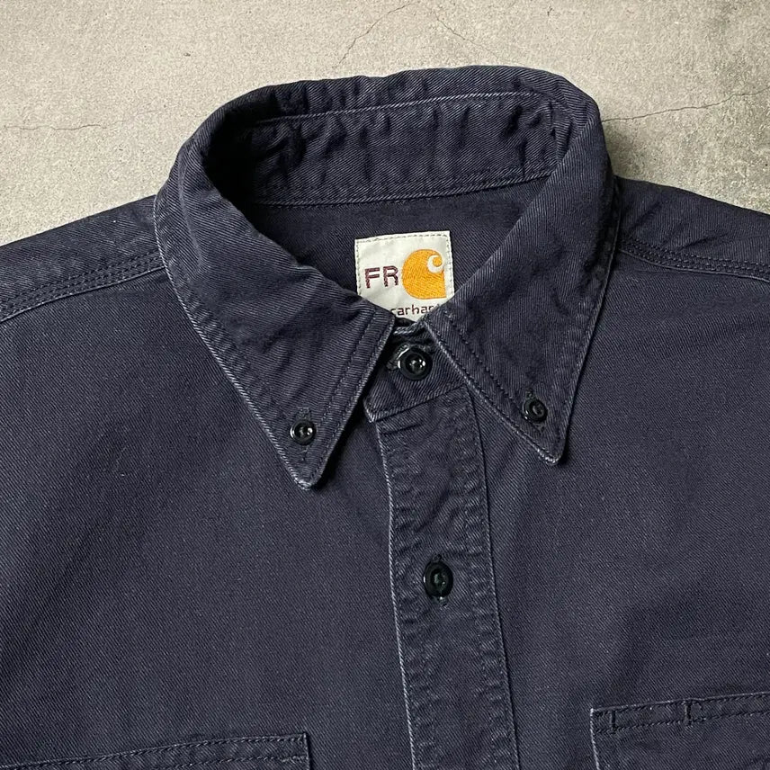 [BUNJANG] CARHARTT 칼하트 빈티지 네이비 플랩포켓 워크 셔츠 A00884 / CARHARTT 칼하트 빈티지 네이비 플랩포켓 워크 셔츠 A00884
