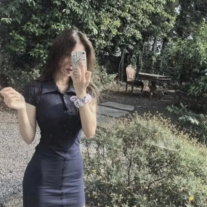 [BUNJANG] 미니포에 자체제작 반소매 데님 미니 원피스 에이블리 / 미니포에 자체제작 반소매 데님 미니 원피스 에이블리