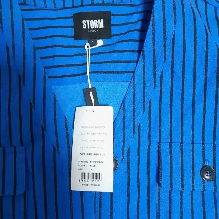 [BUNJANG] Storm London Blue Striped Romper Jumpsuit S / [새상품] 블루 스트라이프 반팔 롬퍼 점프수트 S