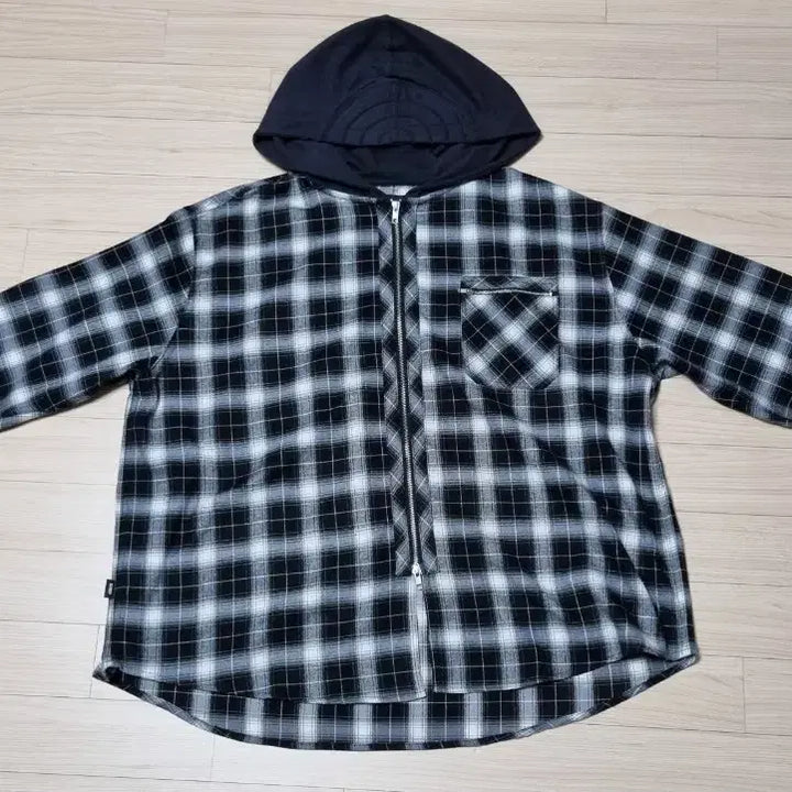 [BUNJANG] 인세인개러지 플란넬 패디드 후디 셔츠 - 블랙 1size / 인세인개러지 플란넬 패디드 후디 셔츠 - 블랙 1size