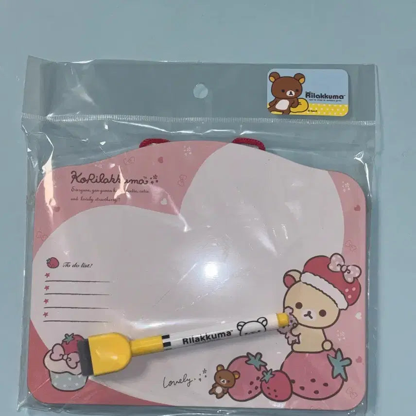 [SOLD OUT] 고전문구 산엑스 딸기 리락쿠마 메모보드 자석보드 화이트보드 칠판