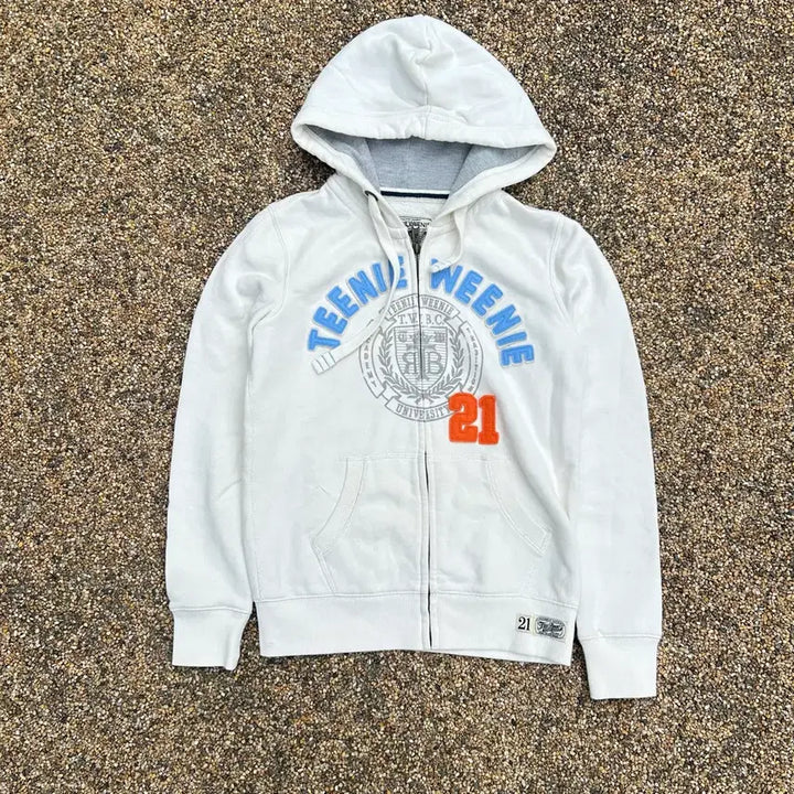 [BUNJANG] Teenie Weenie White Hoodie Zip-up / 티니위니 화이트 후드집업
