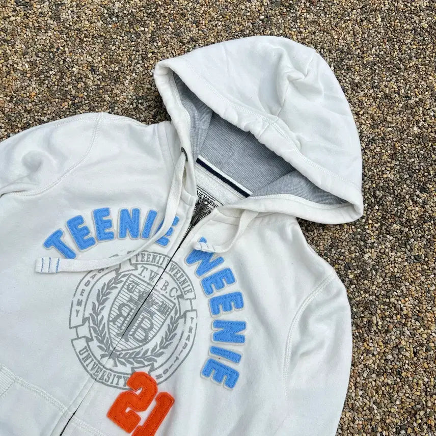 [BUNJANG] Teenie Weenie White Hoodie Zip-up / 티니위니 화이트 후드집업
