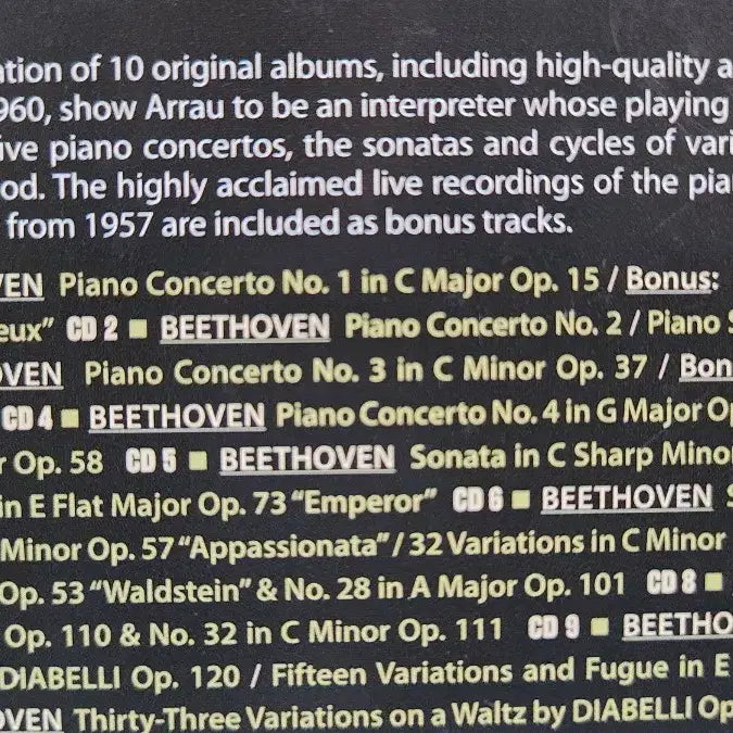 [BUNJANG] 클라우디오 아라우 베토벤 10CD 박스 (수입) / 클라우디오 아라우 베토벤 10CD 박스 (수입)