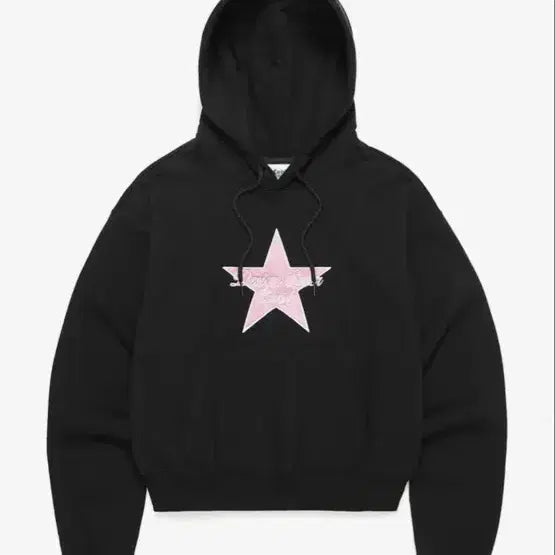 [BUNJANG] 카비시 W STAR 로고 크롭 후드티 블랙 Free / 카비시 W STAR 로고 크롭 후드티 블랙 Free