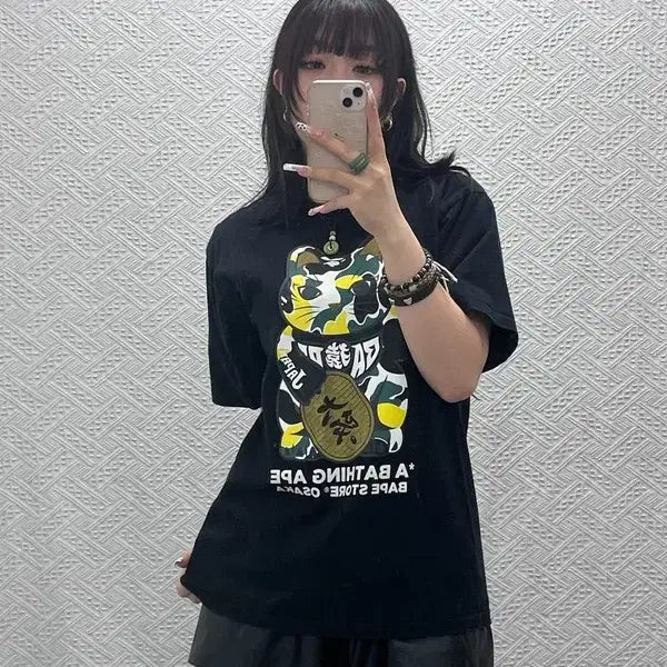 [BUNJANG] 베이프 AAPE 오사카 한정판 마네키네코 반팔티 L C11093 / 베이프 AAPE 오사카 한정판 마네키네코 반팔티 L C11093