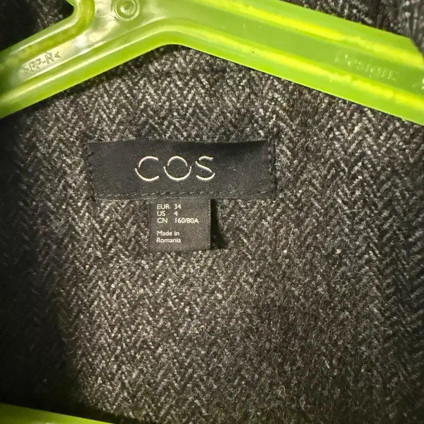 [BUNJANG] COS 코스 차콜 모직 롱 블레이저 여성 자켓 34 / COS 코스 차콜 모직 롱 블레이저 여성 자켓 34