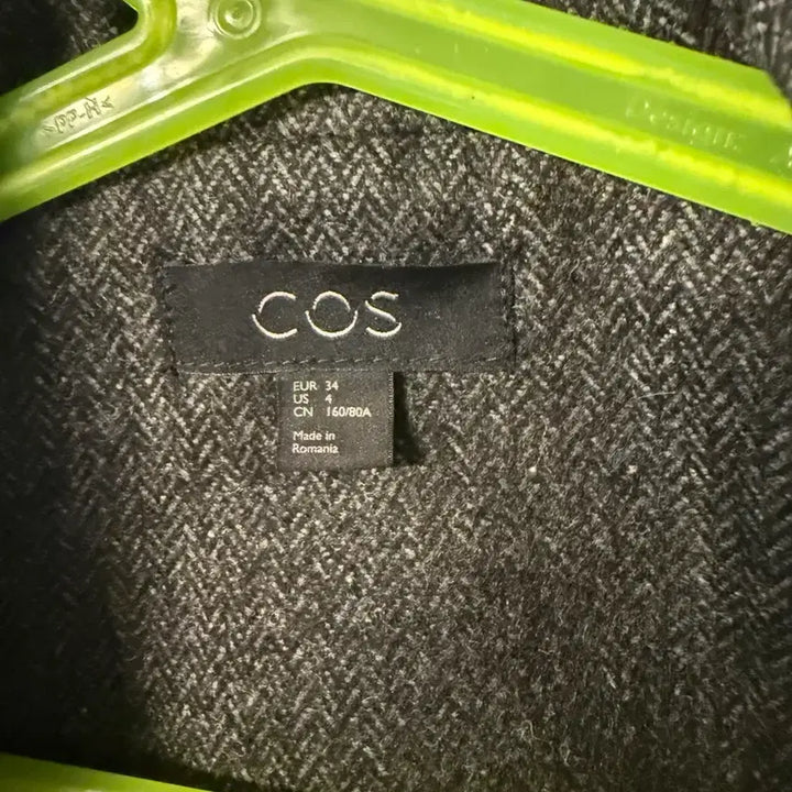 [BUNJANG] COS 코스 차콜 모직 롱 블레이저 여성 자켓 34 / COS 코스 차콜 모직 롱 블레이저 여성 자켓 34