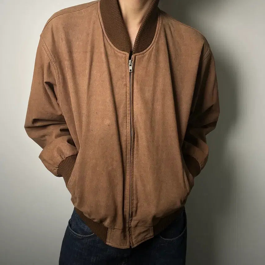 [BUNJANG] vtg 빈티지 오리지널 양가죽 스웨이드 봄버 자켓 / vtg 빈티지 오리지널 양가죽 스웨이드 봄버 자켓