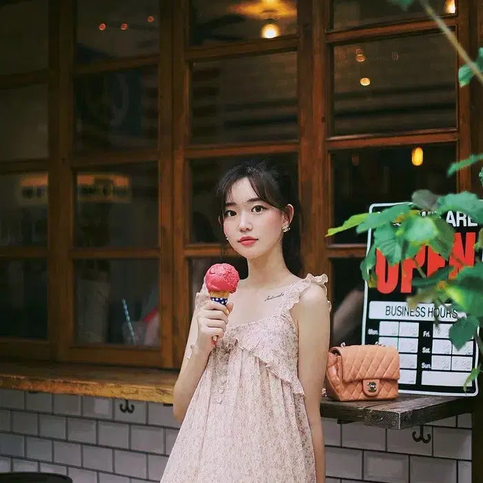 [BUNJANG] 밀크코코아 아멜리에 라인 나시 플레어 꽃 플라워 원피스 핑크 분홍 / 밀크코코아 아멜리에 라인 나시 플레어 꽃 플라워 원피스 핑크 분홍