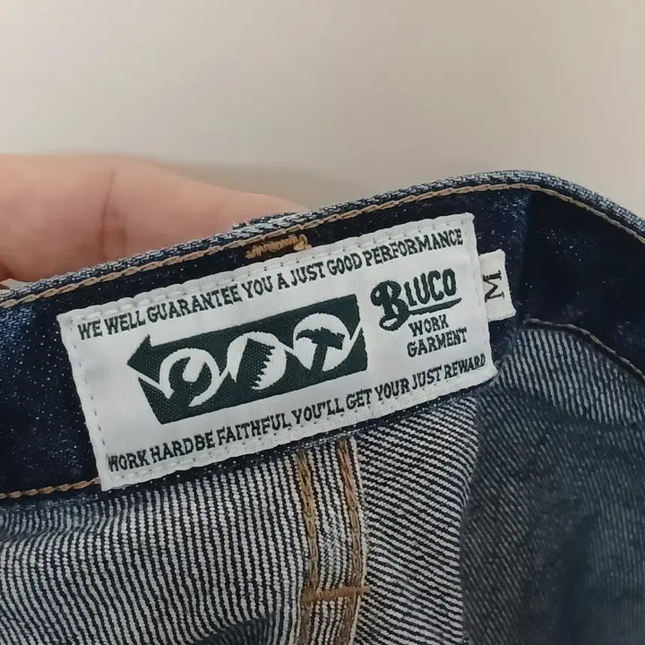 [BUNJANG] (M) BLUCO 워크 가먼트 일본 데님 크롭 청바지 / (M) BLUCO 워크 가먼트 일본 데님 크롭 청바지