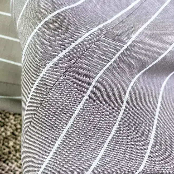 [BUNJANG] 몽빈티지(36인치)베르사체남자울100%핀턱스트라이프정장바지 / 몽빈티지(36인치)베르사체남자울100%핀턱스트라이프정장바지