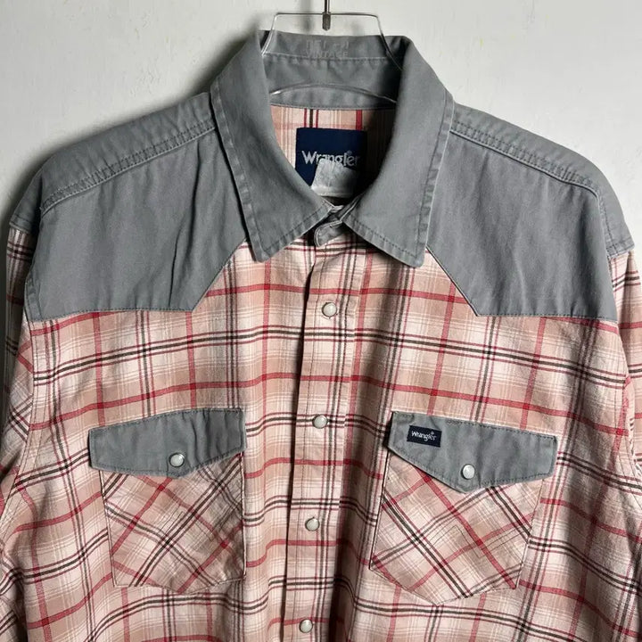 [BUNJANG] 랭글러 포켓 디테일 웨스턴 체크 셔츠 / 랭글러 포켓 디테일 웨스턴 체크 셔츠