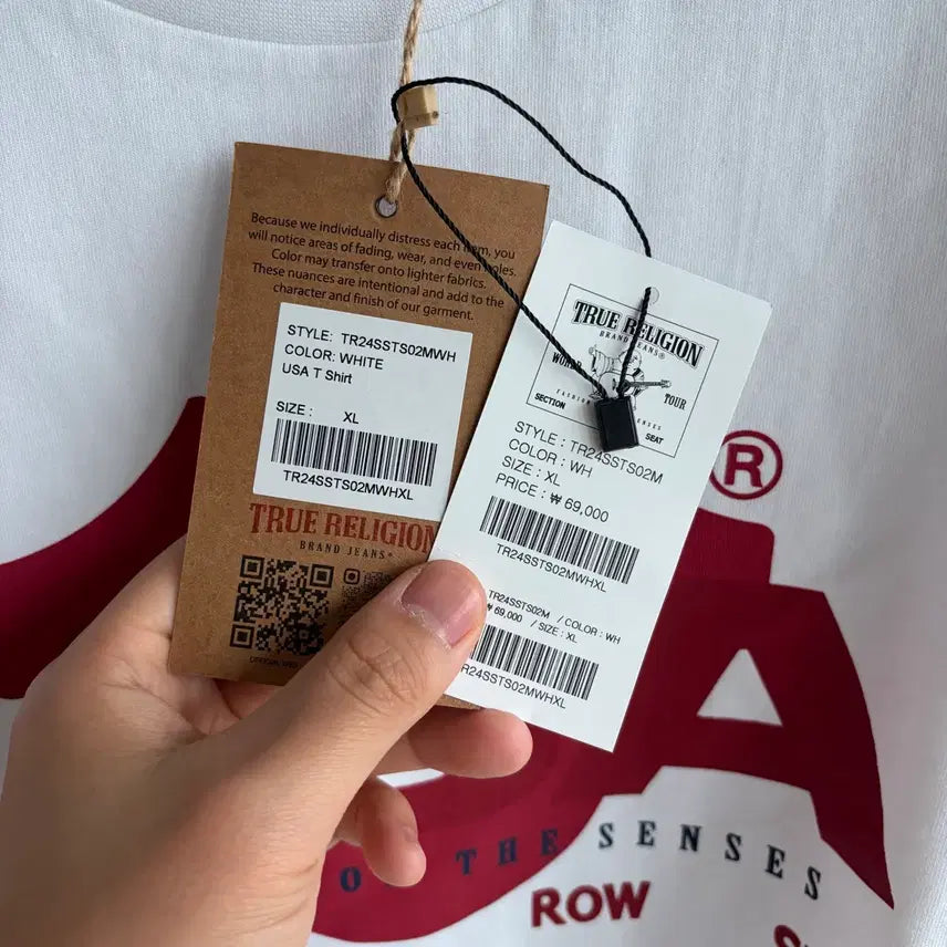 [SOLD OUT] 새상품(XL)트루릴리젼 USA로고 반팔티셔츠 화이트