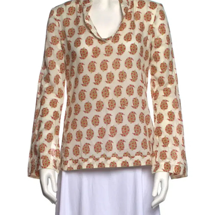 [BUNJANG] TORY BURCH 토리버치 시어코튼 페이즐리패턴 시그니처 튜닉 탑 / TORY BURCH 토리버치 시어코튼 페이즐리패턴 시그니처 튜닉 탑