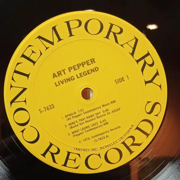 [BUNJANG] 희귀 아트 페퍼 Art Pepper Living Legend LP / 희귀 아트 페퍼 Art Pepper Living Legend LP