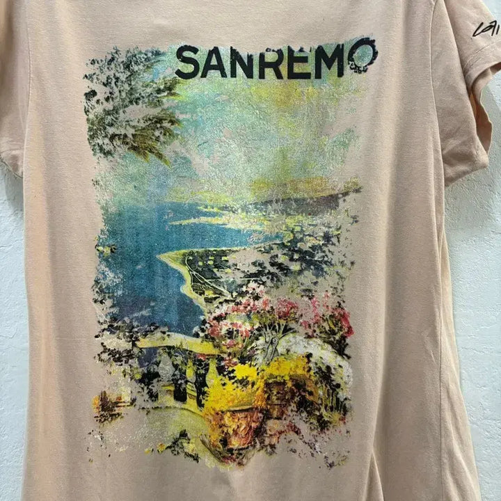 [BUNJANG] LOTTO ITALY Beige Cotton T-shirt / LOTTO ITALY 반팔 티 여 55/66 J5617