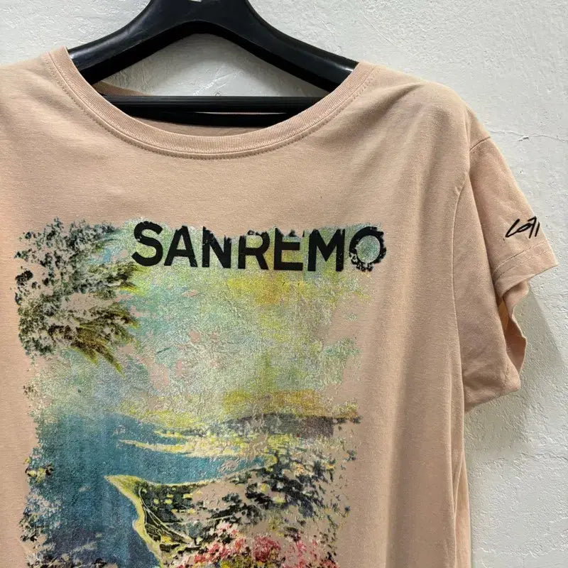 [BUNJANG] LOTTO ITALY Beige Cotton T-shirt / LOTTO ITALY 반팔 티 여 55/66 J5617