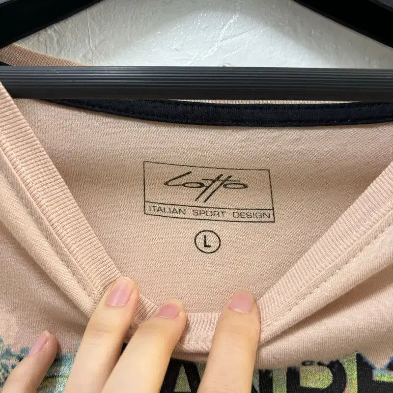 [BUNJANG] LOTTO ITALY Beige Cotton T-shirt / LOTTO ITALY 반팔 티 여 55/66 J5617