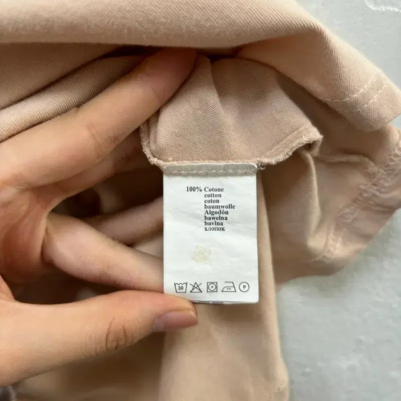 [BUNJANG] LOTTO ITALY Beige Cotton T-shirt / LOTTO ITALY 반팔 티 여 55/66 J5617