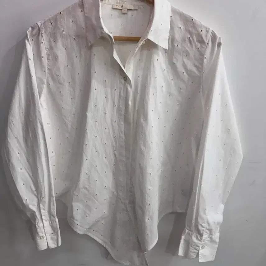 [BUNJANG] Maje White Punching Shirt / maje 마쥬 화이트 펀칭 셔츠