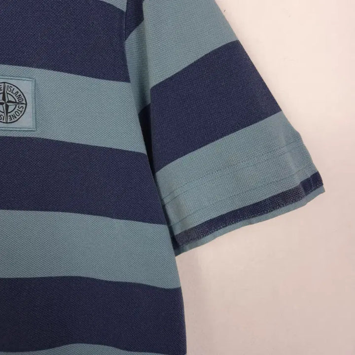 [SOLD OUT] [95-100] 스톤 아일랜드 네이비 배색 반팔 피케셔츠