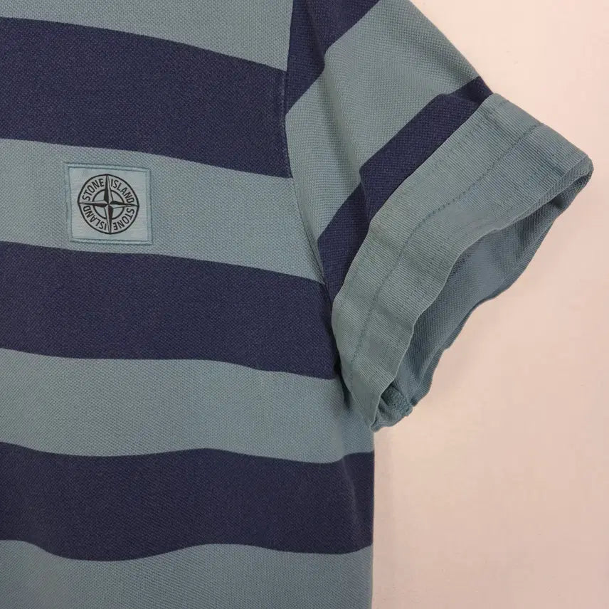 [SOLD OUT] [95-100] 스톤 아일랜드 네이비 배색 반팔 피케셔츠