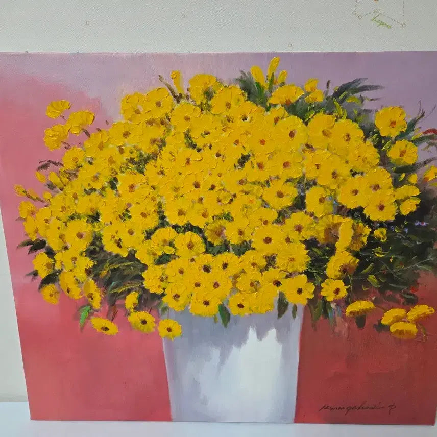 [BUNJANG] 박광출 화가 유화 그림 노란 꽃 그림 / 박광출 화가 유화 그림 노란 꽃 그림