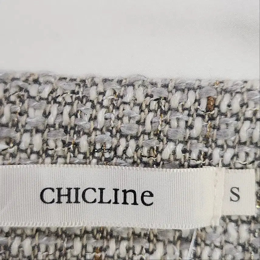 [BUNJANG] [새상품] CHICLINE 배색 카라 보석 버튼 트위드 원피스 S / [새상품] CHICLINE 배색 카라 보석 버튼 트위드 원피스 S