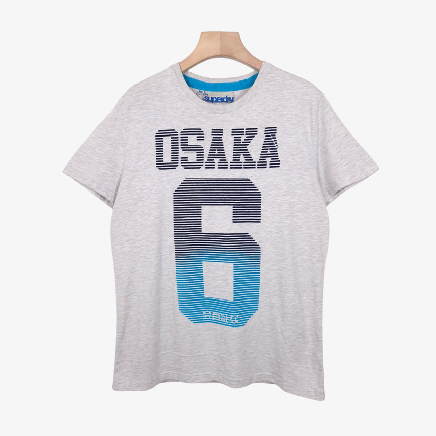 [SOLD OUT] [100-105] 슈퍼드라이 그레이 그래픽 반팔 티셔츠