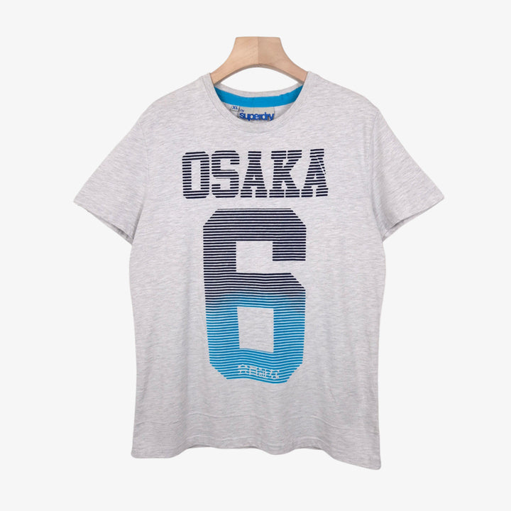 [SOLD OUT] [100-105] 슈퍼드라이 그레이 그래픽 반팔 티셔츠