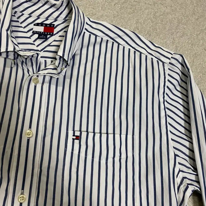 [BUNJANG] Tommy Hilfiger Stripe Long Sleeve Shirt / 타미힐피거 스트라이프 긴팔 셔츠