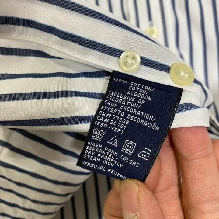 [BUNJANG] Tommy Hilfiger Stripe Long Sleeve Shirt / 타미힐피거 스트라이프 긴팔 셔츠
