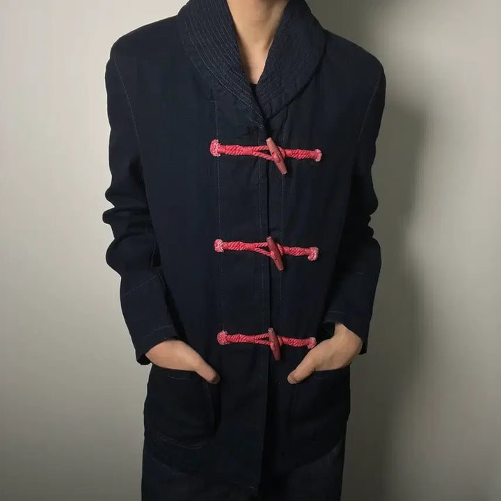 [BUNJANG] Schott Perfecto Navy Denim Toggle Jacket S / Schott perfecto 쇼트 퍼펙토 네이비 데님 더플 토글 자켓 S