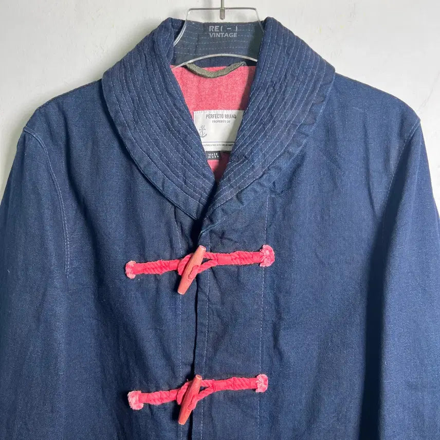 [BUNJANG] Schott Perfecto Navy Denim Toggle Jacket S / Schott perfecto 쇼트 퍼펙토 네이비 데님 더플 토글 자켓 S