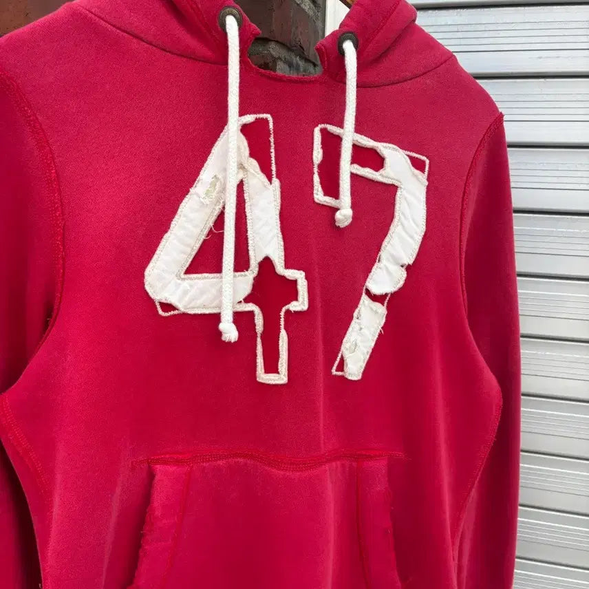 [BUNJANG] Abercrombie 47 Embroidered Hoodie / 아베크롬비 47 자수 후드티