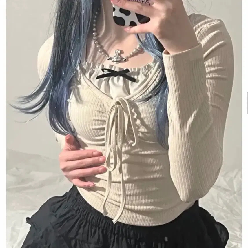 [BUNJANG] Feminine Unique Layered T-Shirt / 페미닌 유니크 레이어드 티